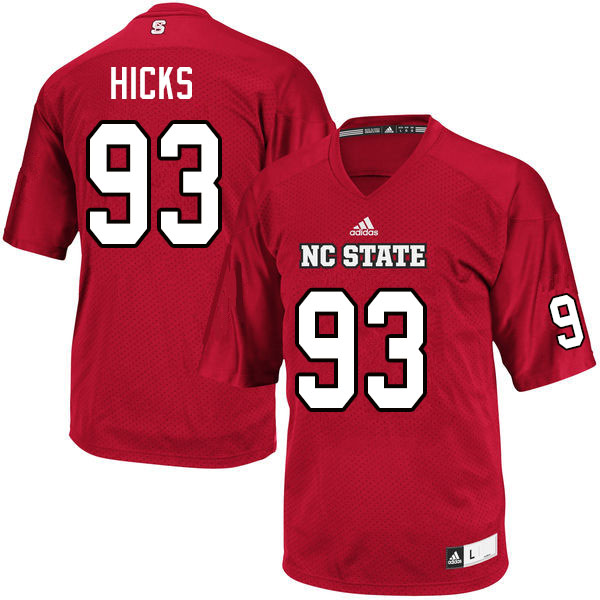 Men #93 Griffin Hicks NC State Wolfpack College Football Jerseys Sale-Red - Click Image to Close